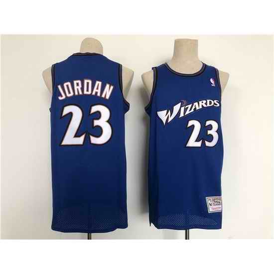 Men Washington Wizards #23 Michael Jordan Blue Throwback Stitched Jersey->toronto raptors->NBA Jersey