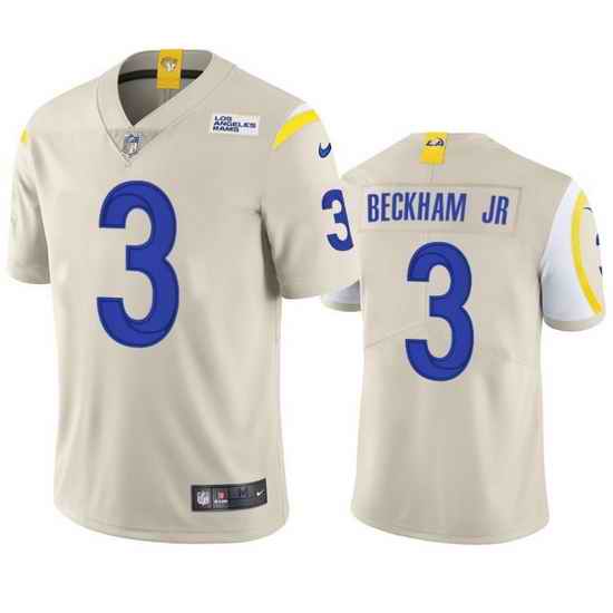 Men Los Angeles Rams #3 Odell Beckham Jr  2021 Bone Vapor Untouchable Limited Stitched Football Jersey->las vegas raiders->NFL Jersey