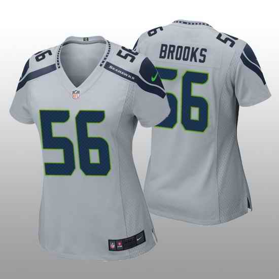 Women Seattle Seahawks Jordyn Brooks #56 Grey Vapor Limited NFL Jersey->women nfl jersey->Women Jersey