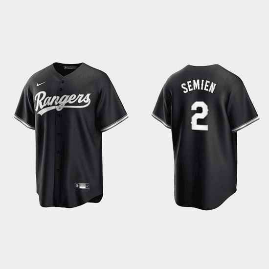 Men Texas Rangers #2 Marcus Semien Black Cool Base Stitched Baseball jersey->boston red sox->MLB Jersey