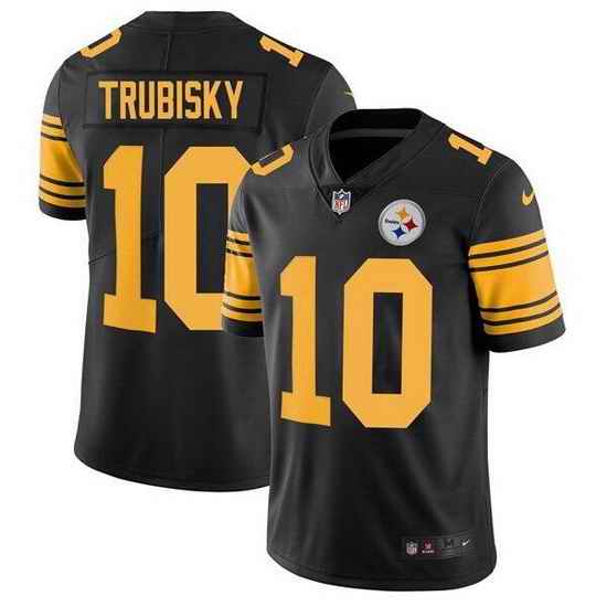 Men Pittsburgh Steelers #10 Mitchell Trubisky Black Color Rush Limited Stitched jersey->pittsburgh steelers->NFL Jersey