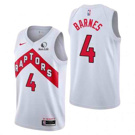 Men's Toronto Raptors #4 Scottie Barnes Association Edition White Jersey->new york knicks->NBA Jersey