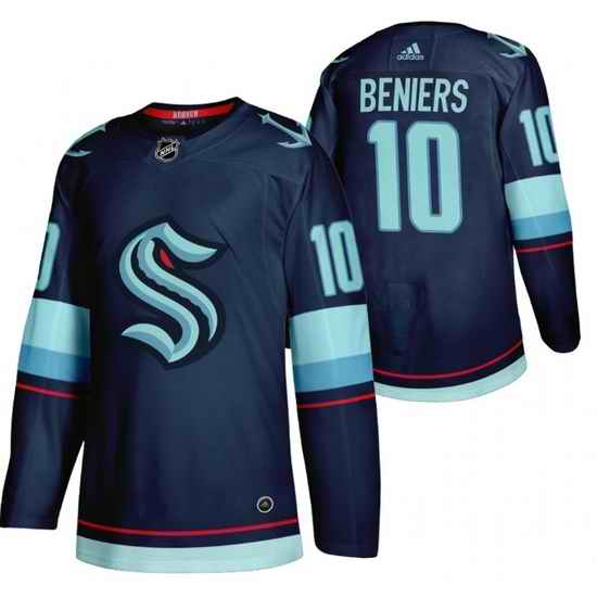 Men Seattle Kraken #10 Matty Beniers Navy Stitched Jersey->toronto maple leafs->NHL Jersey
