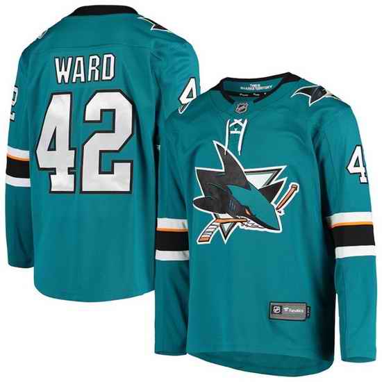 Men San Jose Sharks #42 Joel Ward Teal Stitched jersey->seattle kraken->NHL Jersey