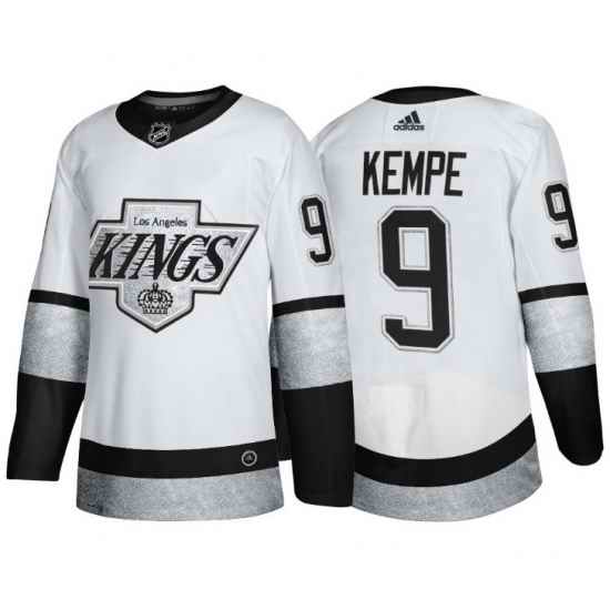 Men Los Angeles Kings #9 Adrian Kempe White Throwback Stitched Jersey->minnesota wild->NHL Jersey