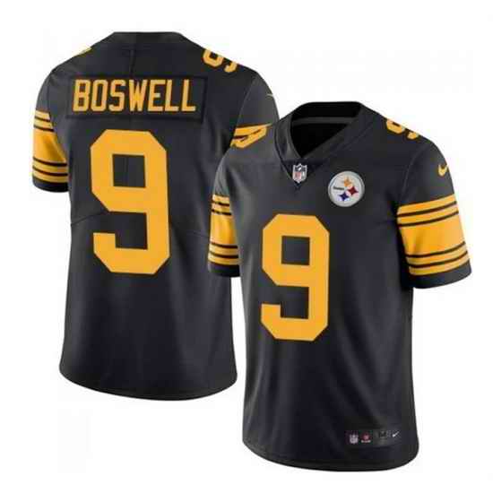 Men Pittsburgh Steelers #9 Chris Boswell Black Vapor Color Rush Stitched Jersey->pittsburgh steelers->NFL Jersey
