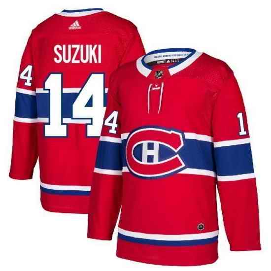 Men Montreal Canadiens #14 Nick Suzuki Red Stitched Jerse->new jersey devils->NHL Jersey