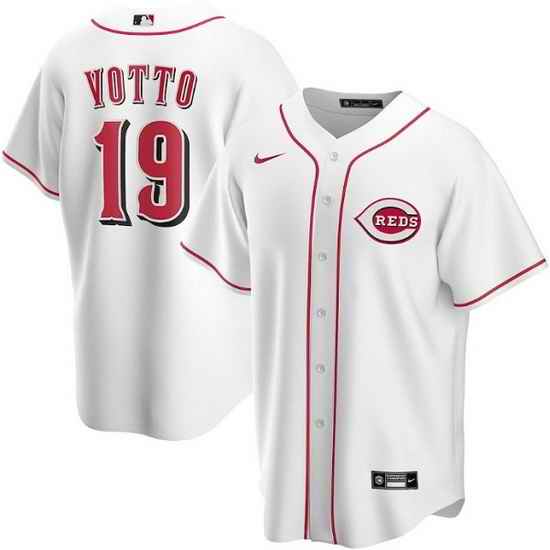 Men Cincinnati Reds #19 Joey Votto White Stitched Baseball jersey->chicago white sox->MLB Jersey