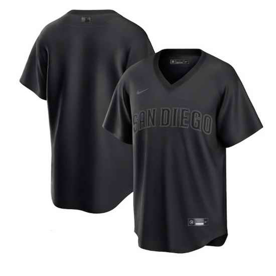 Men San Diego Padres Blank Black Pitch Black Fashion Replica Stitched Jersey->seattle mariners->MLB Jersey