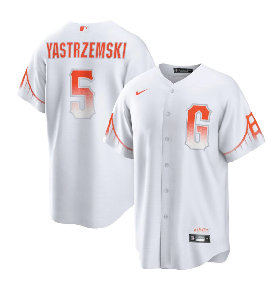 Men's San Francisco Giants #5 Mike Yastrzemski White City Connect Cool Base Stitched Baseball Jersey->chicago white sox->MLB Jersey
