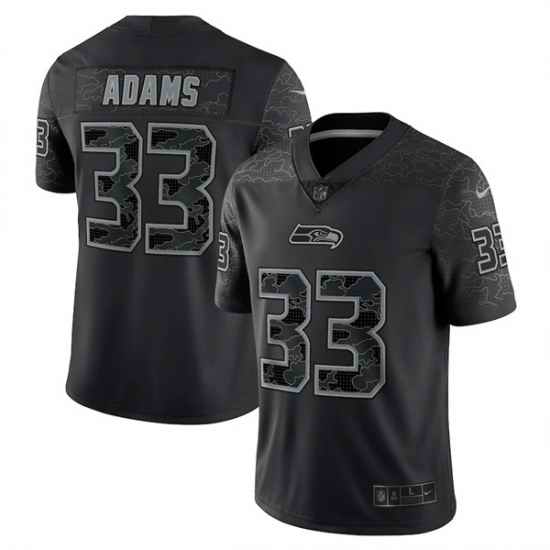 Men Seattle Seahawks #33 Jamal Adams Nike Black RFLCTV Limited Jersey->seattle seahawks->NFL Jersey