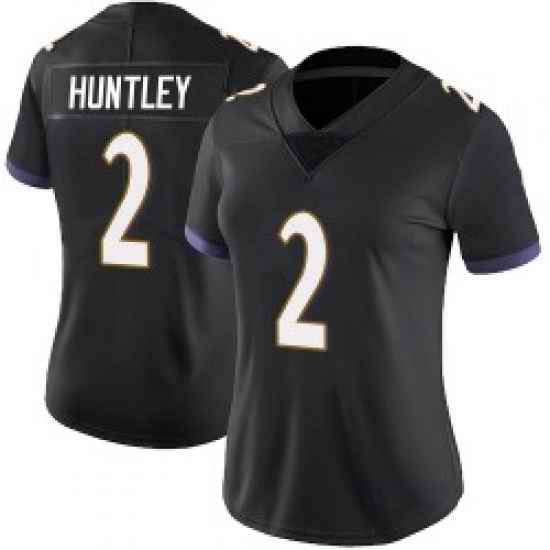 Women Nike Baltimore Ravens #2 Tyler Huntley Black Vapor Untouchable Limited Jersey->women nfl jersey->Women Jersey