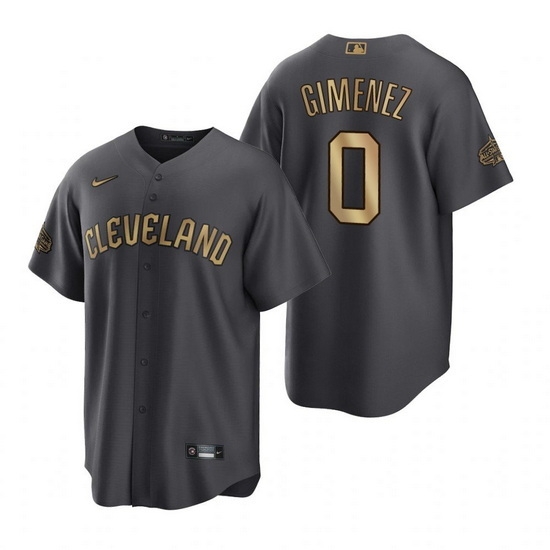 Men Cleveland Guardians #0 Andres Gimenez 2022 All Star Charcoal Cool Base Stitched Baseball Jersey->detroit tigers->MLB Jersey