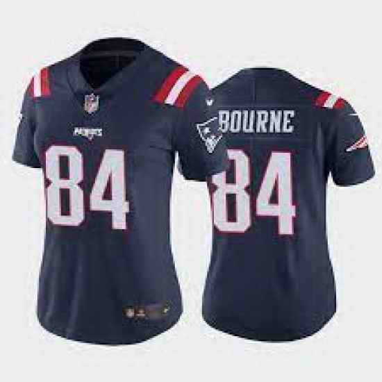 Women New England Patriots Kendrick Bourne #84 Rush Stitched NFL Jersey->women nfl jersey->Women Jersey