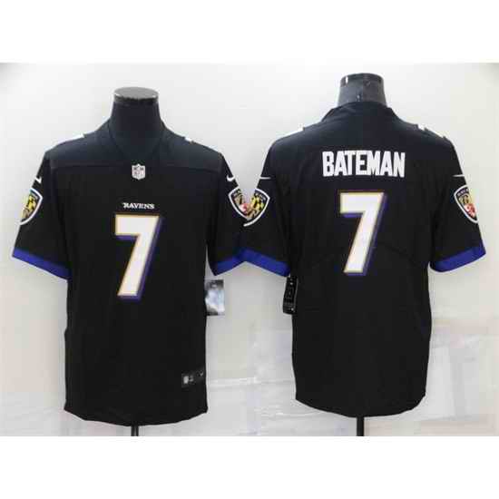 Men Baltimore Ravens #7 Rashod Bateman Black Vapor Untouchable Limited Stitched Jersey->baltimore ravens->NFL Jersey