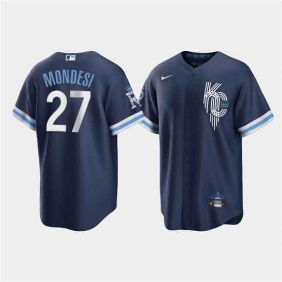 Men Kansas City Royals #27 Adalberto Mondesi 2022 Navy City Connect Cool Base Stitched jersey->kansas city royals->MLB Jersey