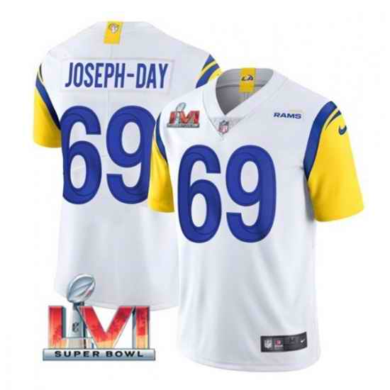 Nike Los Angeles Rams #69 Sebastian Joseph Day White 2022 Super Bowl LVI Vapor Limited Jersey->los angeles rams->NFL Jersey
