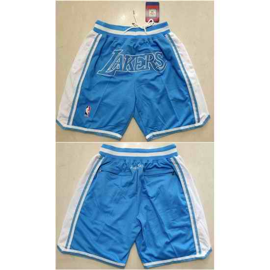 Men Los Angeles Lakers Light Blue Shorts->nba shorts->NBA Jersey