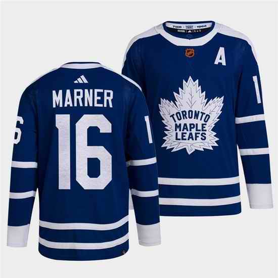Men Toronto Maple Leafs Black #16 Mitch Marner Blue 2022 Reverse Retro Stitched Jersey->tampa bay lightning->NHL Jersey