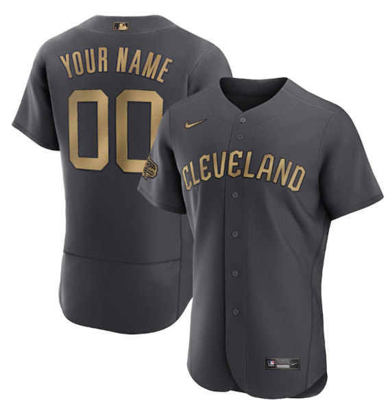 Men's Cleveland Guardians Active Player Custom Charcoal 2022 All-Star Flex Base Stitched MLB Jersey->cincinnati reds->MLB Jersey