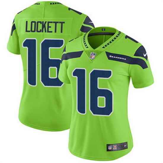 Women Seattle Seahawks #16 Tyler Lockett Green Vapor Untouchable Limited Stitched NFL Jersey->women nfl jersey->Women Jersey