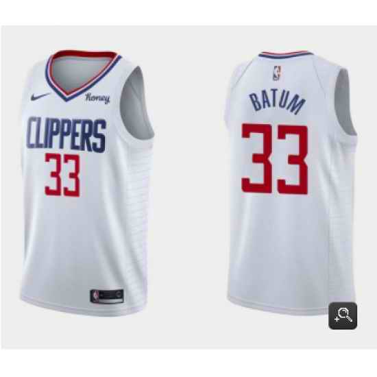 Men Los Angeles Clippers #33 Nicolas Batum White Association Edition Stitched Basketball Jersey->los angeles lakers->NBA Jersey