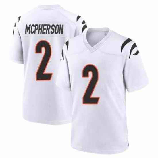 Men Cincinnati Bengals #2 Evan McPherson 2021 White Vapor Limited Stitched NFL Jersey->cincinnati bengals->NFL Jersey