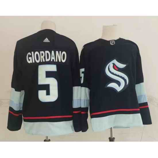 Men Seattle Kraken #5 Mark Giordano Navy Blue Adidas Stitched NHL Jersey->anaheim ducks->NHL Jersey