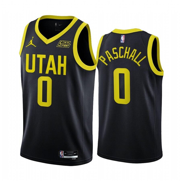 Men's Utah Jazz #0 Eric Paschall Black 2022/23 Association Edition Stitched Basketball Jersey->utah jazz jerseys->NBA Jersey