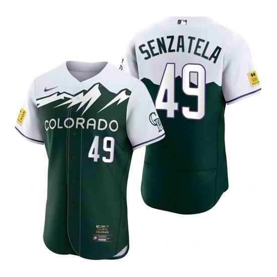 Men Nike Nike Colorado Rockies #49 Antonio Senzatela City Connect Stitched Flex Base Baseball Jersey->atlanta braves->MLB Jersey
