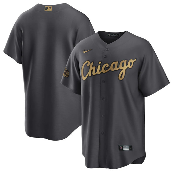 Men's Chicago White Sox Blank Charcoal 2022 All-Star Cool Base Stitched Baseball Jersey->cincinnati reds->MLB Jersey
