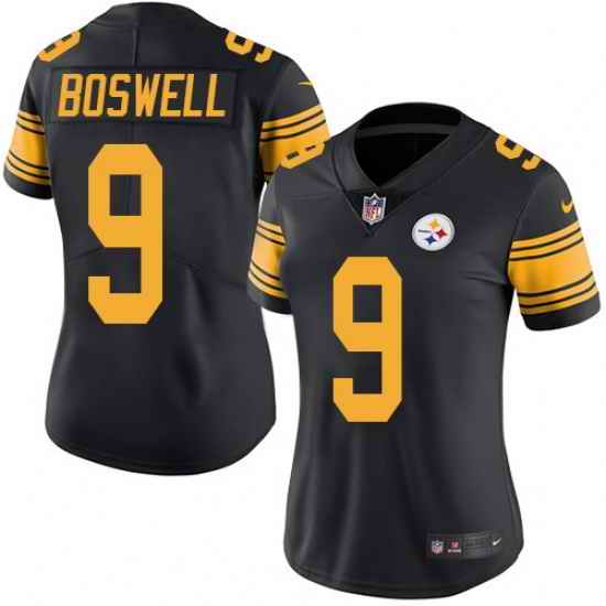 Women's Nike Pittsburgh Steelers #9 Chris Boswell Limited Black Rush Vapor Untouchable NFL Jersey->women nfl jersey->Women Jersey