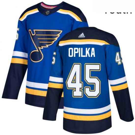 Youth Adidas St Louis Blues #45 Luke Opilka Premier Royal Blue Home NHL Jersey->youth nhl jersey->Youth Jersey