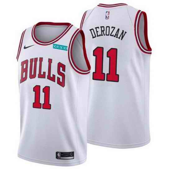 Men's Chicago Bulls #11 DeMar DeRozan White Swingman Stitched Basketball Jersey->dallas mavericks->NBA Jersey