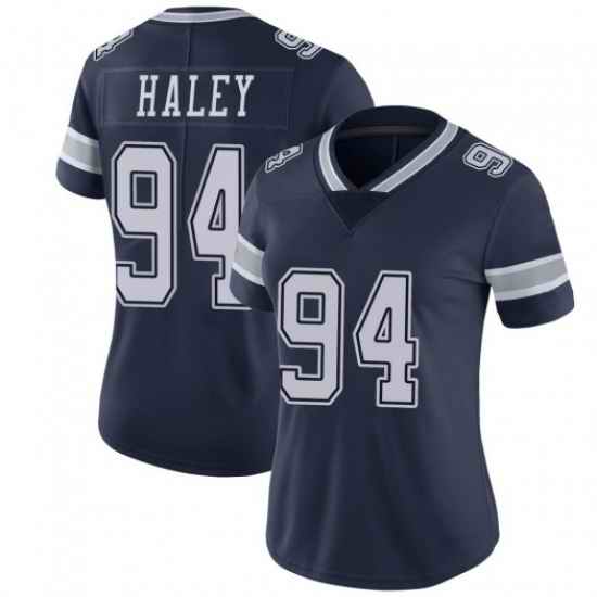 Women Nike Dallas Cowboys #94 Charles Harley Blue Vapor Limited Stitched NFL Jersey->women nfl jersey->Women Jersey