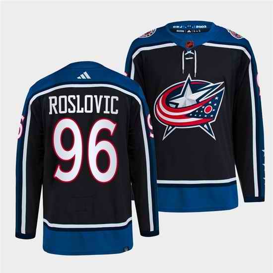 Men Columbus Blue Jackets #96 Jack Roslovic Navy 2022 Reverse Retro Stitched Jersey->florida panthers->NHL Jersey