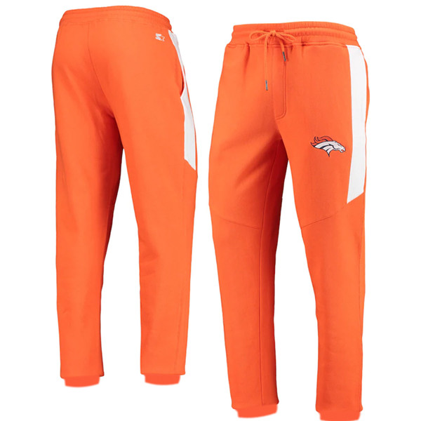 Men's Denver Broncos Starter Orange/White Goal Post Fleece Pants->green bay packers->NFL Jersey