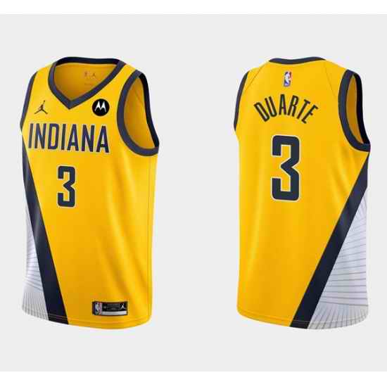 Men Indiana Pacers #3 Chris Duarte Yellow Swingman Stitched Jerseys->indiana pacers->NBA Jersey