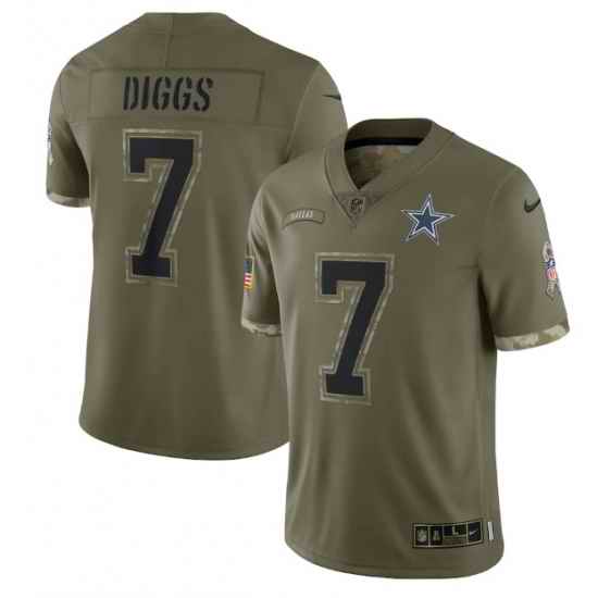 Men Dallas Cowboys #7 Trevon Diggs Olive 2022 Salute To Service Limited Stitched Jersey->cleveland browns->NFL Jersey