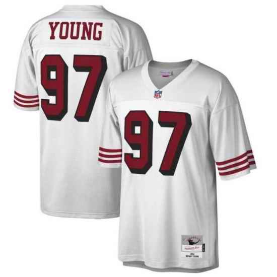Men's San Francisco 49ers #97 Steve Young White Stitched NFL Throwback Jersey->women nfl jersey->Women Jersey