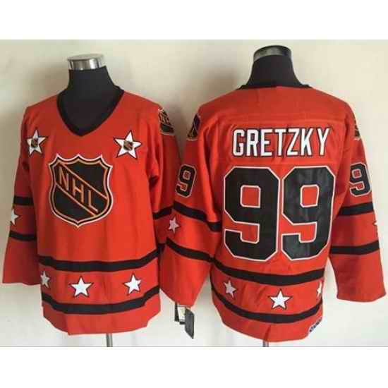 1972-81 NHL All-Star #99 Wayne Gretzky Orange CCM Throwback Stitched Vintage Hockey Jersey->air jordan women->Sneakers