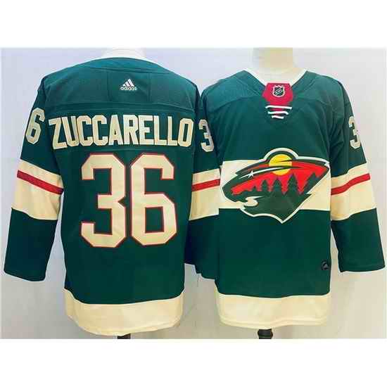 Men Minnesota Wild #36 Mats Zuccarello Green Stitched Jersey->montreal canadiens->NHL Jersey