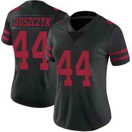 Women Nike 49ers #44 Kyle Juszczyk Black Stitched NFL Vapor Untouchable Limited Jersey->women nfl jersey->Women Jersey