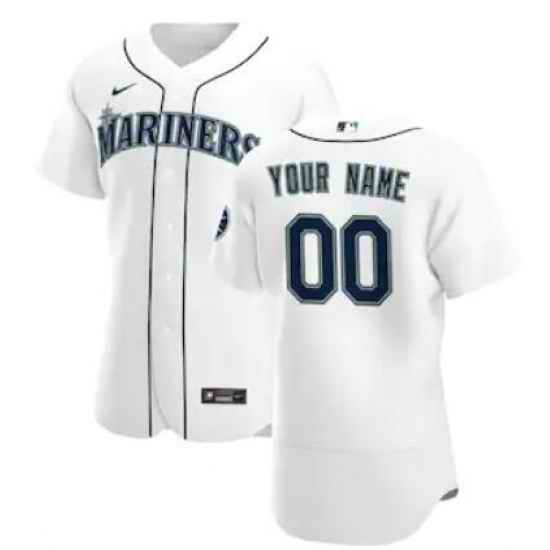 Men Women Youth Toddler Seattle Mariners White Custom Nike MLB Flex Base Jersey->customized nba jersey->Custom Jersey