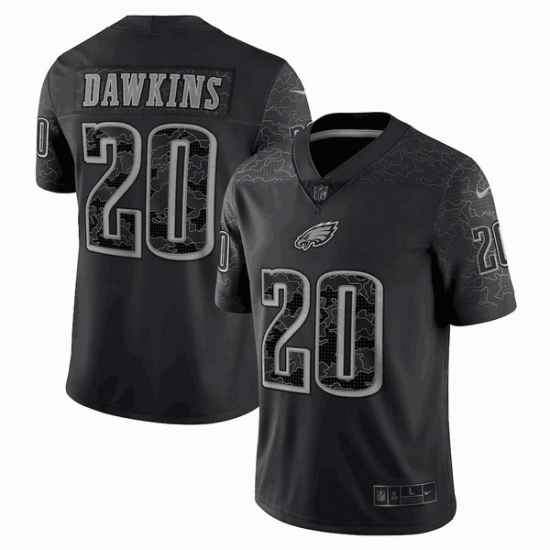Men Philadelphia Eagles #20 Brian Dawkins Black Reflective Limited Stitched Jersey->philadelphia eagles->NFL Jersey
