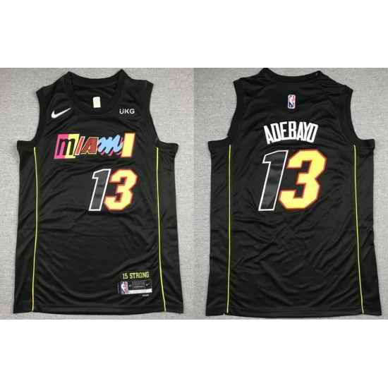 Men Nike Miami Heat #13 Bam Adebayo NBA Swingman 75th Anniversary 2021 New City Edition Jersey->brooklyn nets->NBA Jersey