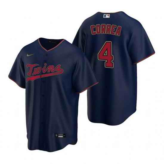 Men Minnesota Twins #4 Carlos Correa Navy Cool Base Stitched Jerse->milwaukee brewers->MLB Jersey