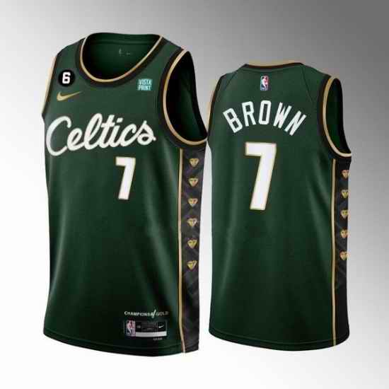 Men Boston Celtics 7 Jaylen Brown Green 2022 23 City Edition No #6 Patch Stitched Basketball Jersey->brooklyn nets->NBA Jersey