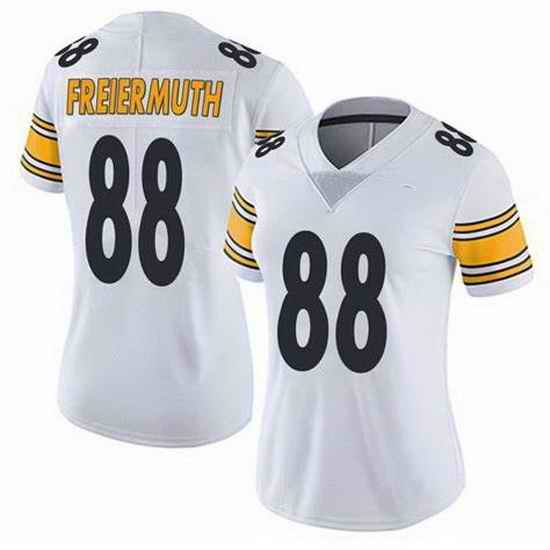 Women Pittsburgh Steelers Pat Freiermuth #88 White Vapor Limited Stitched Football Jersey->women nfl jersey->Women Jersey