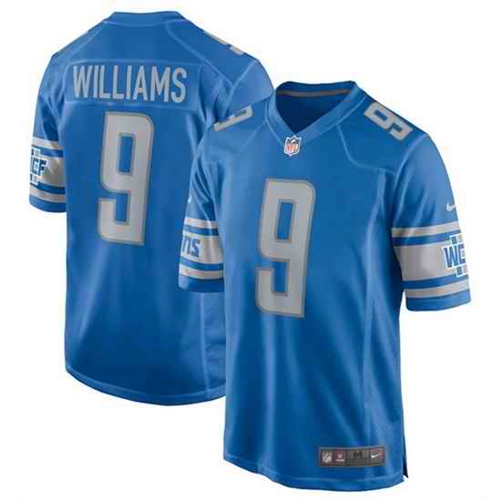Men Detroit Lions #9 Jameson Williams 2022 Blue Stitched Game Jersey->denver broncos->NFL Jersey